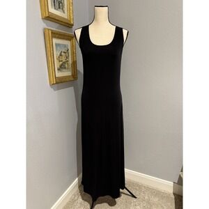 Black Stretch Maxi Dress Sleeveless Sz M capsule Kathy Ireland Travel Dress